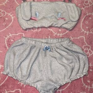 Cute Gray and Pink Two-Piece Set